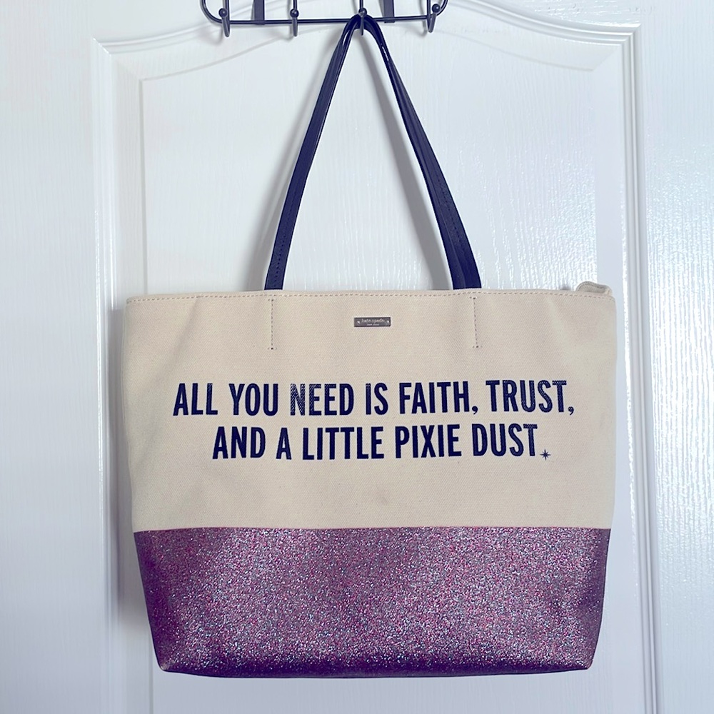 Kate Spade Cream and Pink Glitter Shoulder Bag